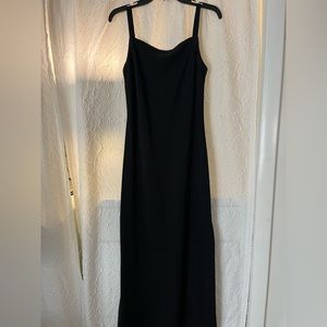 Rampage long fitted black dress Sz 9 2 long slits up both sides of dress
